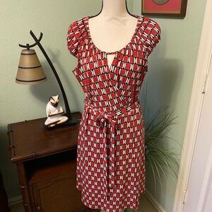 Laundry by Design Red and Black Geometric Dress
